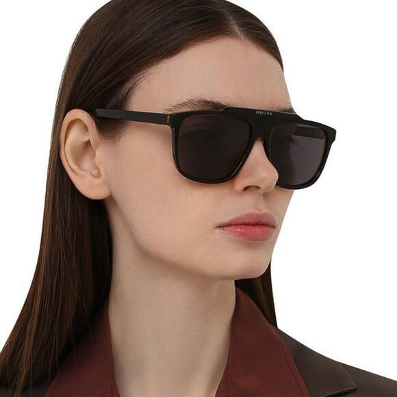 NEW GUCCI GG1039S 001 Black/Yellow Gray Aviator Plastic Men Sunglasses - Picture 9 of 14